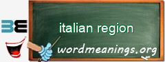 WordMeaning blackboard for italian region